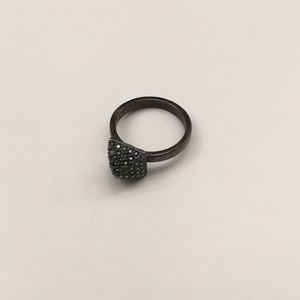 Marcasite Gunmetal Ring Size 7 EUC